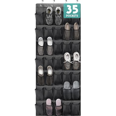 BEBUSINGOTO Organizador de zapatos para colgar sobre la puerta, 35 bolsillos de malla, organizador de zapatos colgante, zapatero para armario, entrada, dormitorio, baño, despensa, zapatero (1/5)