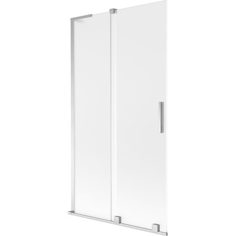 Mexen Velar L paroi de baignoire 2 portes coulissantes 100 x 150 cm, verre dépoli, chrome - 896-100-003-31-01 (1/2)