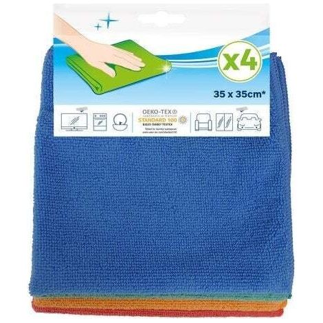 Confezione da 4 microfibre poliestere pulizia giornaliera Sans marque