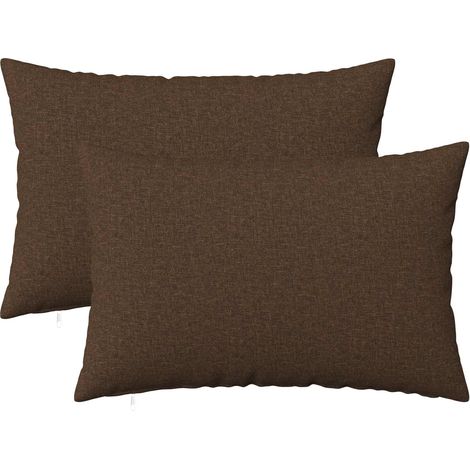 Coussin avec oreiller HEERLEN 2 pc Marron Tissu vidaXL