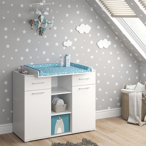Cómoda cambiador Leonie, Blanco, 113 x 109 cm, Vicco