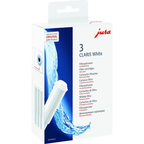 Jura 68739 Cartucce filtranti bianche Claris, confezione da 3