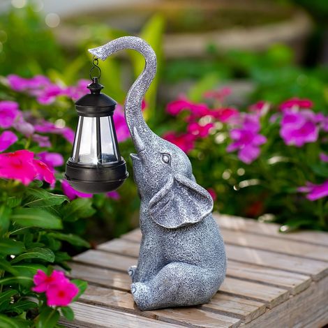 1 Statue Éléphant, Lampe Solaire Led, Résistant Intempéries, Décoration Jardin Balcon (1/5)