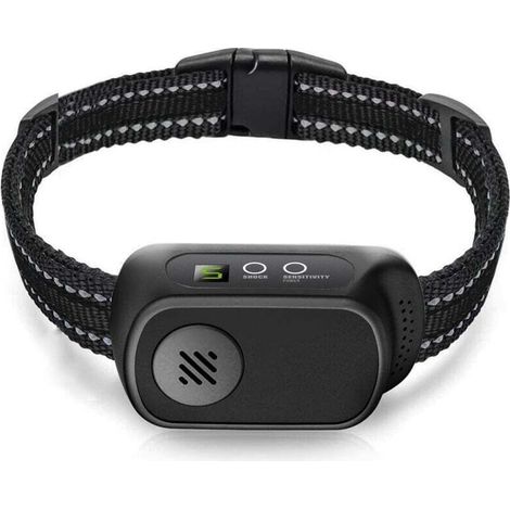 Wiederaufladbares automatisches Antibellhalsband für Hunde, 5 einstellbare Empfindlichkeitsstufen, Vibrations-, Elektroschock- und Tonmodus, geeignet für kleine, mittlere und große Hunde