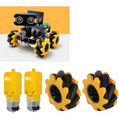 Roue Mecanum 48mm pour Moteur Réducteur TT, Pièces Robotique Intelligente, Accessoires Voiture DIY, Composants Jouets