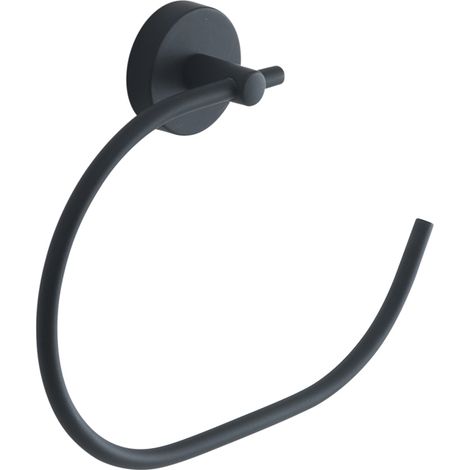 Portasalviette ad anello da muro in acciaio inox e Cromall 2370 Gedy serie EROS Nero Matt (1/2)
