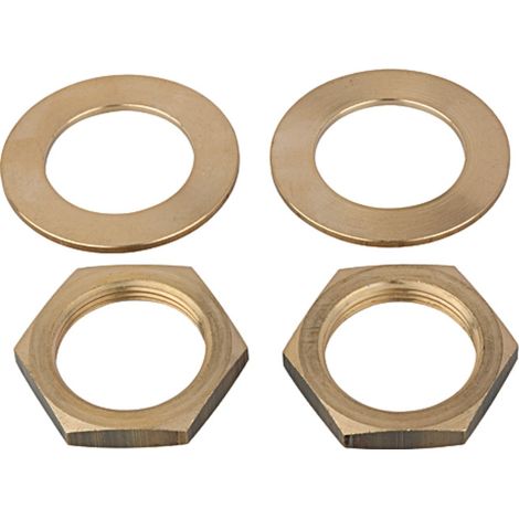 Riegler 2 Muttern M28x1,5 und 2 Scheiben für Druckregler für Wasser, G 1/2 (1/2)