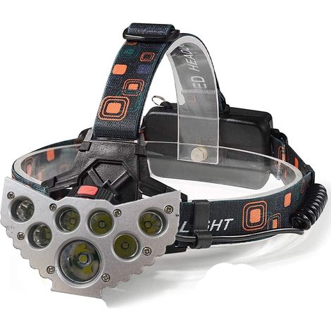 Torcia lampada frontale 7 LED da testa ricaricabile regolabile notturna TE-B0318 (1/4)