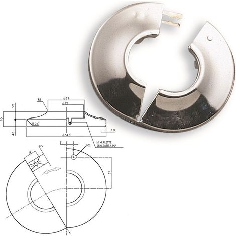 Rosone apribile cromato 1/2" 434100OC1/2