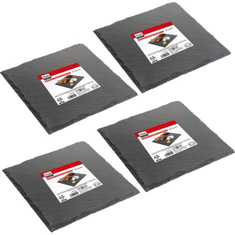 MAURY'S SET 4 VASSOI QUADRATI IN ARDESIA 30X30 CM PER ANTIPASTI O DESSERT