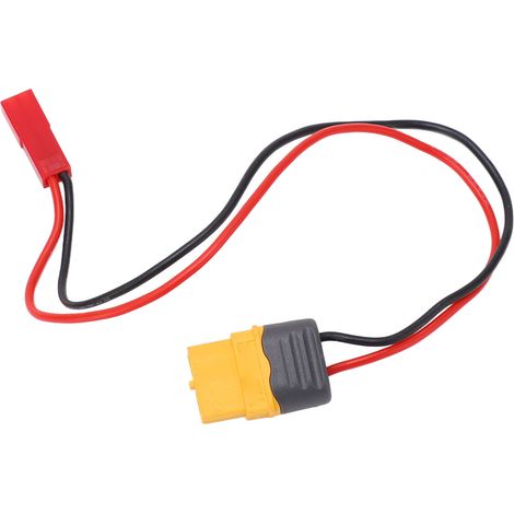Adaptateur de câble en silicone XT60 femelle vers JST mâle, calibre 20 AWG, longueur 25,1 cm, pour voitures, bateaux et drones radiocommandés. (1/5)