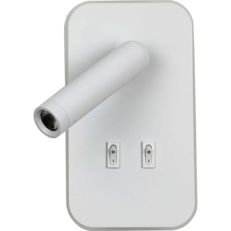 8-W-LED-Wandleuchte mit Spot und Schalter doria WL-83957-1-WH Italux (1/4)