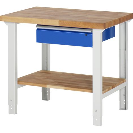 Rau Werkbank höhenverstellbar 7001A7, B1000xT700xH790-1140mm, 1x Schublade-TA (1/5)