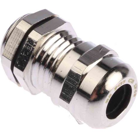 Presse-étoupe PG7 en Laiton nickelé pour câble de 3mm à 6.5mm, avec contre-écrous, IP68 ( Prix pour Paquet de 5 ) (1/3)