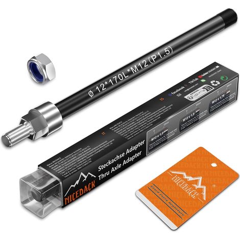 Axe enfichable M12 x 1,5-170 mm avec adaptateur pour remorque de vélo (1/5)