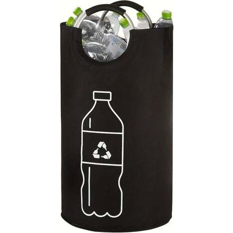 Collapsible Bottle Recycling Bin - 18.2 Gallon Polyester Collector, Multifunctional Cylindrical Trash Can for Home Use, No Electricity Required MUMU