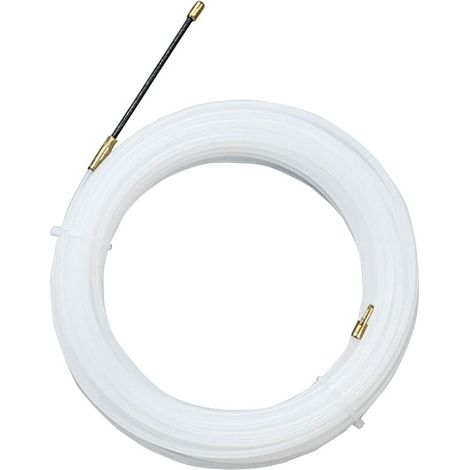 Tire Fils Electrique Aiguille Nylon avec Tête Flexible de Guidage, Oeuillet de Tirage Aide Tirage Câbles, Conduits Vides Ø4 mm, 30m Transparent (1/5)