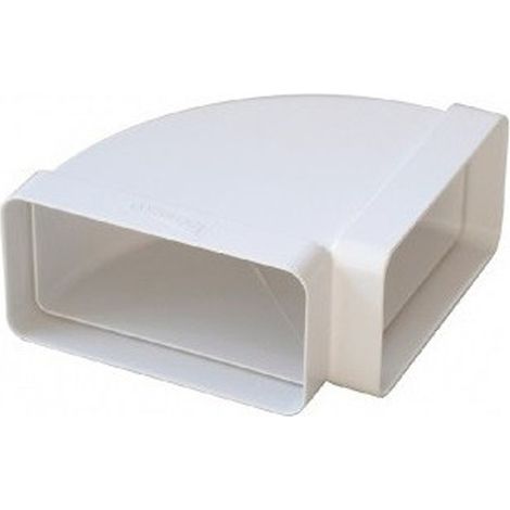 Coude horizontal pour tube Ventilation rectangulaire 120 x 60 mm Blanc - First Plast (1/2)
