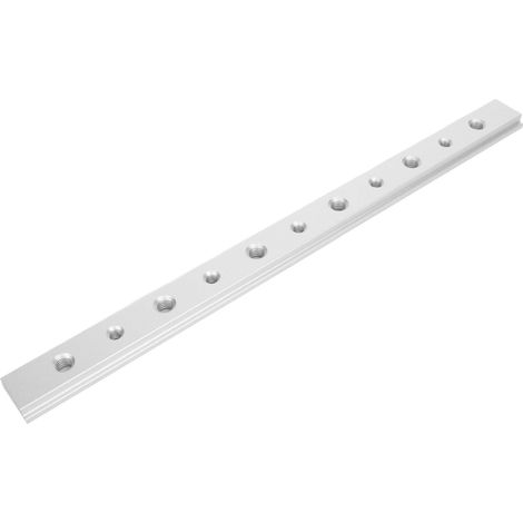 Rainure en T aluminium 300mm avec trous, guide coulissant pour table à bois, machine à graver, étau à onglet argenté (1/5)