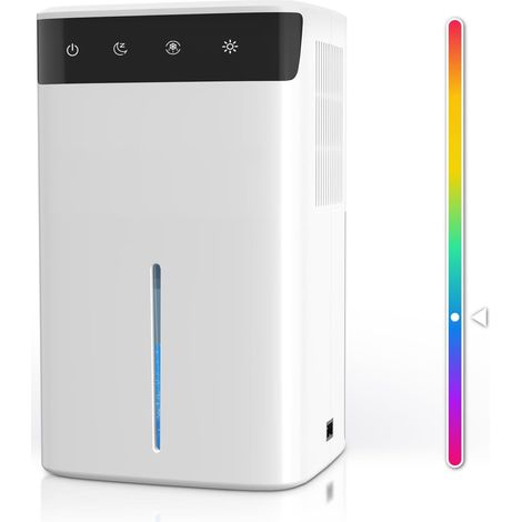 Elektrischer Luftentfeuchter (2,6 l) – Geeignet für Keller, Badezimmer und Schlafzimmer bis 32 m², leiser Betrieb, RGB-LED, automatische Abschaltung und Nachtmodus, energiesparend (1/5)
