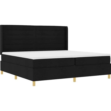 Maison Exclusive - Boxspringbett mit Matratze mit LED Schwarz 200