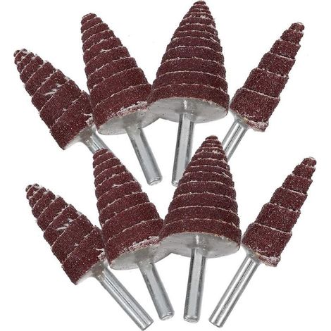 8pièces Roues à Lamelles Coniques Meules Abrasives De Rechange Assortiment De Roues Pour Outils Rotatifs Petites à Lamelles Rotatives Têtes De Meulage (1/5)
