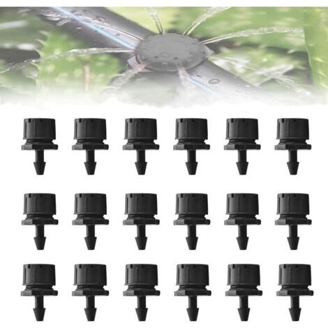 100PCS Goutteurs Irrigation Goutte à Goutte dripper, Buses de Gicleurs Émetteur Jardin, Arrosage Goutte à Goutte Automatique 360° Réglable DIY（noir） (1/5)