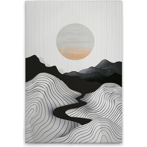 Leinwandbild Moderne Landschaften Schwarz Weiß M1-No.51808 - Kunstdruck auf Leinwand in Schwarz Grau - Wandbild 30 x 45 cm (1/5)