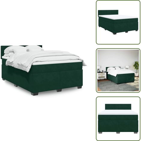Boxspringbett mit Matratze Dunkelgrün 160x200 cm Samt - Boxspringbett - Boxspringbetten - Bett - Betten (1/5)