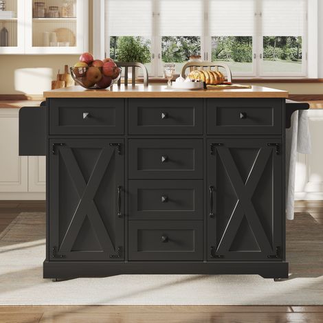 table repas pliable mobile grand MDF noir 147x70 cm OKMYHOME (1/5)