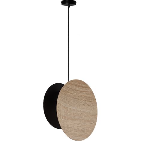 Suspension déco TOLA bois clair/noir E27 15W Sigma (1/2)