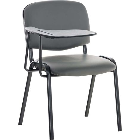 Stuhl Ken mit Klapptisch Kunstleder grau (1/5)