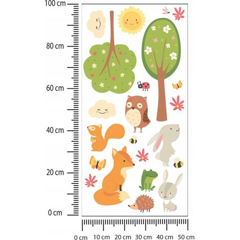Adesivi per bambini Alberi e Animali 50x100cm (1/2)