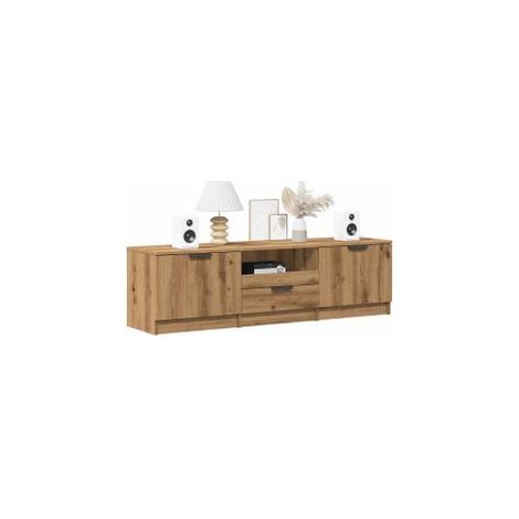 Meuble TV chêne artisanal 140x35x40 bois d'ingénierie (1/5)