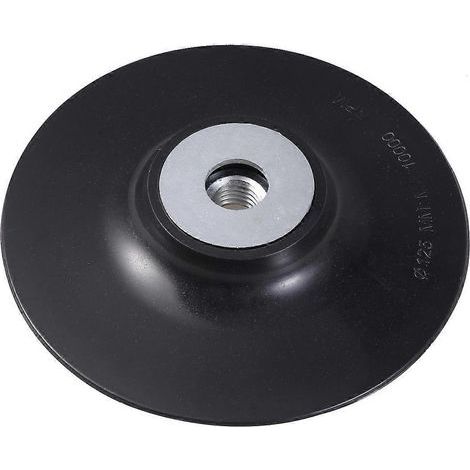 Disques abrasifs en acier de 125 mm (5 pouces) avec joint en caoutchouc et plateau adhésif en acier à 14 trous (noir)-Black (1/3)