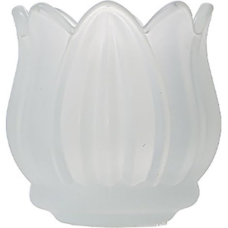 Bougeoir en verre tulipe, cristal rétro français, décoration intérieure luxe, finition dépolie élégante pour salon (1/5)