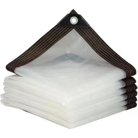 GROOFOO Bâche Transparente Imperméable, Protection Vinyle Résistant avec Œillets Renforcés, Couverture Polyvalente pour Poulailler, Terrasse, Abri, Végétaux et Extérieur (2x3m) (1/4)