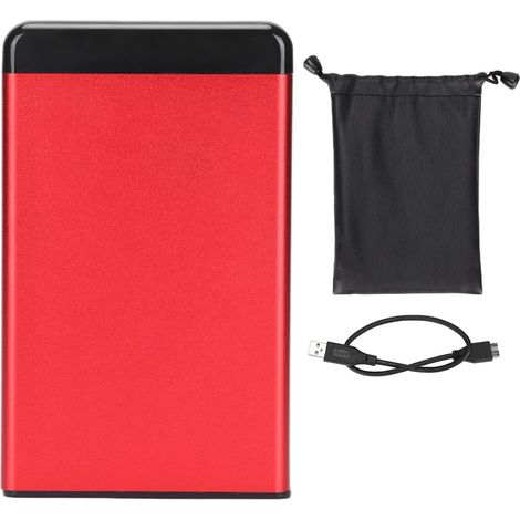 Tragbare externe 2,5-Zoll-USB-3.0-Festplatte in roter Aluminiumlegierung, 80 GB