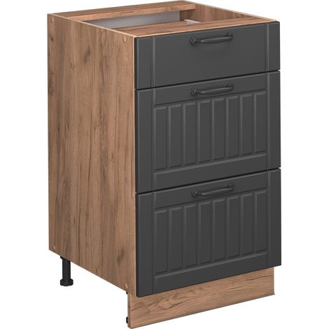 Küchenunterschrank Fame-Line, Dunkelgrau, 50 cm ohne Arbeitsplatte, Vicco