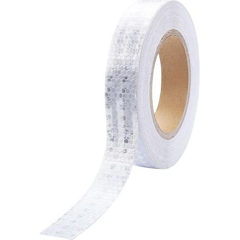 Bande Reflechissante Autocollante 10 m x 2.5cm, Ruban D'avertissement Réfléchissant, Ruban Reflechissant Adhesif, Ruban Adhésif Réfléchissant, pour Voitures, Remorques, Vélo (Blanc) (1/5)