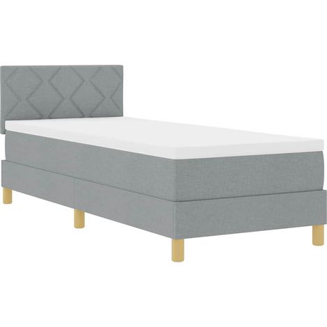 Maison Exclusive - Lit à ressort LED avec bandes LED Gris clair 80 x 200 cm tissu (1/5)