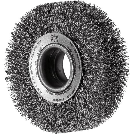 PFERD TOOLS Rundbürste breit ungezopft RBU Ø100x28xvariable Bohrung Edelstahl-Draht-Ø0,30 Schleifbock (1/3)