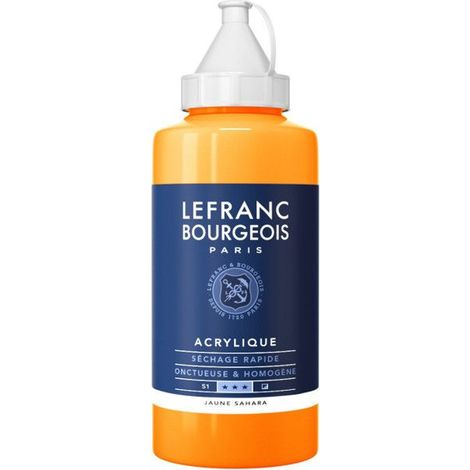 Peinture acrylique - Jaune sahara - 194 - Fine - Lefranc Bourgeois - Bidon 750ml (1/2)