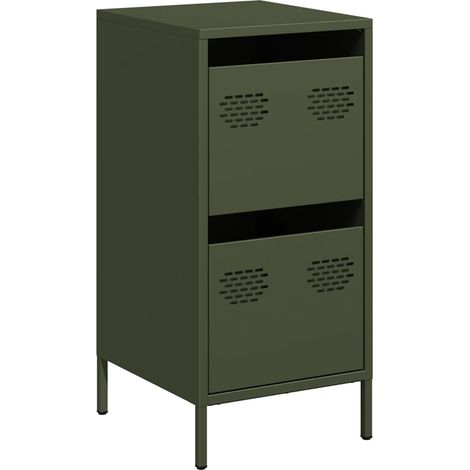 Maison Exclusive - Credenza Verde Oliva 35x39x73,5 cm in Acciaio Laminato a Freddo