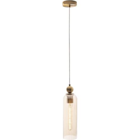 Suspension verre ambre tubulaire Maxlight Campanila E27 (1/3)