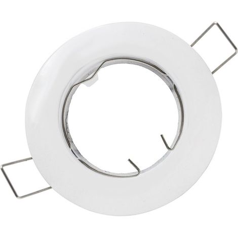 Douille De Spot Fixe Encastrée Pour Spot Ampoules Led Gu10 Blanc 60mm (1/2)