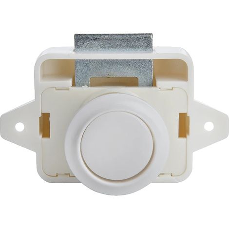 Verrou à bouton-poussoir, serrure sans clé, utilisation polyvalente, Blanc (1/2)
