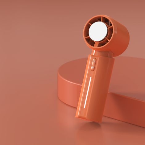 Ventilateur USB portable compact et silencieux avec refroidissement par glace – idéal pour bureau, voyage et plein air – couleur orange