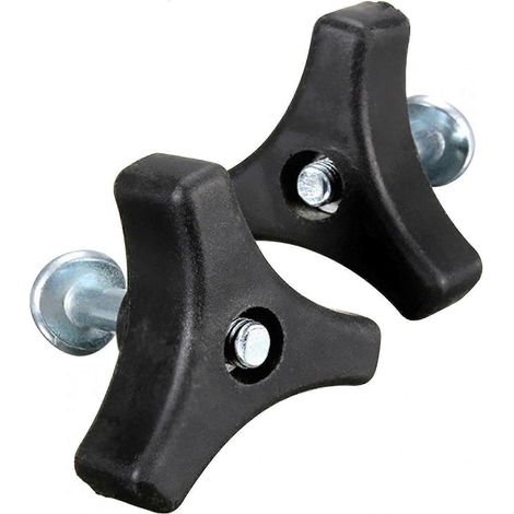 LYERCW - Lot de 2 boulons à poignée triangulaire, écrous papillon et boulons, outils de jardin, boulons de rechange pour tondeuse à gazon (poignée triangulaire + vis de 8 mm)