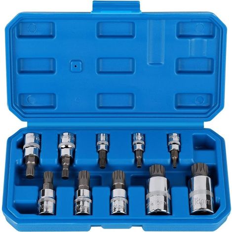 Douille Torx Male 1/2', 1/4', 3/8', Embout Torx 12 Pans M4 M5 M6 M8 M10 M12 M14 M16 M18, Douille Allen avec Boîte (1/5)